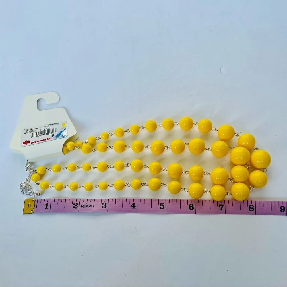Yellow Beaded Layer Necklace NWT